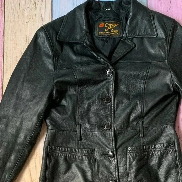 Vintage suzies leather jacket size medium - Picture 2 of 8